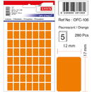 Tanex Etichete autoadezive color, 12 x 17 mm, 280 buc/set, TANEX - orange fluorescent