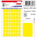 Tanex Etichete autoadezive color, 12 x 17 mm, 280 buc/set, TANEX - galben fluorescent