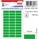 Etichete autoadezive color, 12 x 30 mm, 150 buc/set, TANEX - verde fluorescent