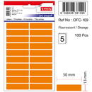 Tanex Etichete autoadezive color, 13 x 50 mm, 100 buc/set, TANEX - orange fluorescent