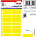 Tanex Etichete autoadezive color, 13 x 50 mm, 100 buc/set, TANEX - galben fluorescent