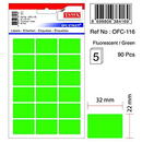 Tanex Etichete autoadezive color, 22 x 32 mm, 90 buc/set, TANEX - verde fluorescent