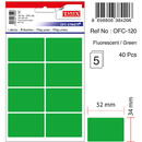 Tanex Etichete autoadezive color, 34 x 52 mm, 40 buc/set, TANEX - verde fluorescent