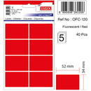 Tanex Etichete autoadezive color, 34 x 52 mm, 40 buc/set, TANEX - rosu fluorescent