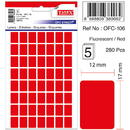 Tanex Etichete autoadezive color, 12 x 17 mm, 280 buc/set, TANEX - rosu fluorescent