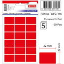 Tanex Etichete autoadezive color, 22 x 32 mm, 90 buc/set, TANEX - rosu fluorescent