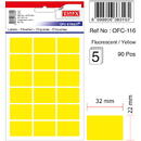 Tanex Etichete autoadezive color, 22 x 32 mm, 90 buc/set, TANEX - galben fluorescent