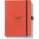 Caiet cu elastic, A5+, 96 file-100g/mp-cream, coperti rigide orange, Dingbats Tiger - velin