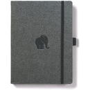 Caiet cu elastic, A5+, 96 file-100g/mp-cream, coperti rigide gri, Dingbats Elephant - dictando