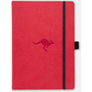 Caiet cu elastic, A5+, 96 file-100g/mp-cream, coperti rigide rosii, Dingbats Kangaroo - cu puncte