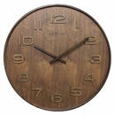 CIF Ceas de perete, D-35 cm, cifre arabe, lemn, NeXtime - "Wood Wood Medium", maro