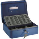 Alco Caseta (cutie) metalica pentru bani, 250 x 180 x 90 mm, tavita monezi euro, ALCO - albastra