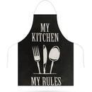 Șorț de bucătărie - 68 x 52 cm - My kitchen, My rules! (negru)