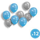 Generic Set baloane - albastru, argintiu, cu motive de Crăciun - 12 piese / pachet