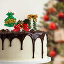 Generic Decor de tort - motive de Crăciun - 10 cm - 2 tipuri - 3 piese / pachet