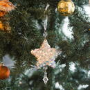 Generic Ornament pentru bradul de Crăciun - stea- irizat, acrilic - cu agățătoare - 2 forme: fulg și stea
