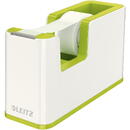 Dispenser cu banda adeziva inclusa LEITZ Wow, culori duale - verde metalizat/alb