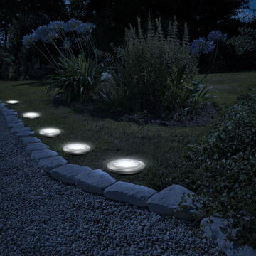 Garden of Eden Lampă solară LED - circulară - alb cald - 12 cm