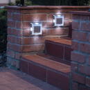 Family Lampă solară LED cu plug-in / perete - pătrată, metal - alb rece - 10 x 10 x 2,5 (+11) cm