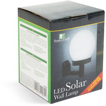 Family Lampă solară LED - alb rece - neagră, din plastic