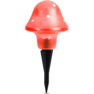 Family Pound Lampa solara ciuperca LED - rosu - 11 cm