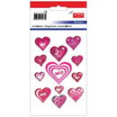 Tanex Stickere decorative, 12 buc/fila, 2 file/set, TANEX Kids - inimi cu "love" si stelute