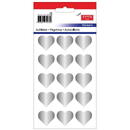 Tanex Stickere decorative, 12 buc/fila, 5 file/set, TANEX Kids - inimi - argintii