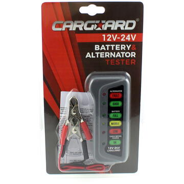 Tester pentru baterie și alternator / 12V – 24V / cu indicatori LED - CARGUARD