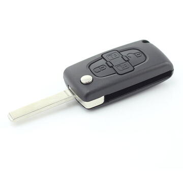 Carguard Citroen / Peugeot - Carcasa tip cheie briceag cu 4 butoane si suport baterie, lama tip VA2-SH4