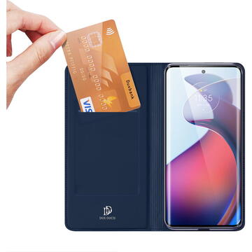 Husa Dux Ducis Skin Pro case for Motorola Edge 30 Fusion flip cover card wallet stand blue