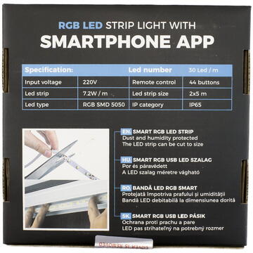 Set banda LED RGB - SMART - 10 m, IP65 - SunShine