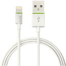 Leitz Cablu de date LEITZ Complete, Lightning USB la USB-A, 30 cm, alb