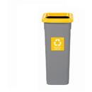 PLAFOR Cos plastic reciclare selectiva, capacitate 20l, PLAFOR Fit - gri cu capac galben - plastic