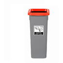 Cos plastic reciclare selectiva, capacitate 20l, PLAFOR Fit - gri cu capac rosu - metal
