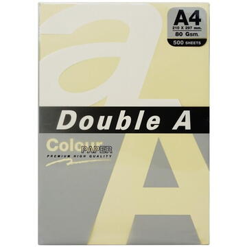 DOUBLE-A Hartie color pentru copiator A4, 80g/mp, 25coli/top, Double A - pastel yellow canary