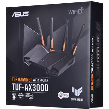 Router wireless Asus TUF-AX3000 V2, Dual Band WiFi 6 Gaming (Black/Yellow)