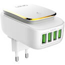 Ldnio Wall charger LDNIO A4405 4USB, LED lamp + Lightning Cable