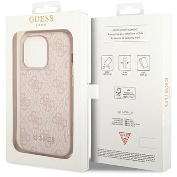 Husa Guess GUHCP14LG4GFPI iPhone 14 Pro 6,1" różowy/pink hard case 4G Metal Gold Logo