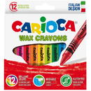 Carioca Creioane cerate, rotunde, lavabile, D- 8mm, 12 culori/cutie, CARIOCA Wax Crayons
