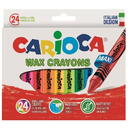 Creioane cerate, rotunde, lavabile, D-12mm, 24 culori/cutie, CARIOCA Wax Crayon Maxi