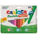 Carioca Creioane cerate, triunghiulare, super rezistente, lavabile, 12 culori/cutie, CARIOCA Pastello Maxi