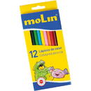 Molin Creioane colorate, corp hexagonal, 12 culori/set, MOLIN Color Plus