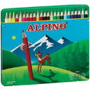 Alpino Creioane colorate, cutie metal, 24 culori/set, ALPINO