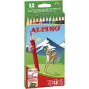 Alpino Creioane colorate, cutie carton, 12 culori/set, ALPINO