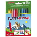 Alpino Creioane cerate din plastic, cutie carton, 12 culori/cutie, Plasti ALPINO