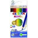 Creioane colorate CARIOCA Acquarell, hexagonale, 12 culori/cutie - cutie carton