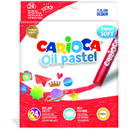 Carioca Creioane cerate, rotunde, D-10mm, 24 culori/cutie, CARIOCA Oil Pastel Crayons Maxi