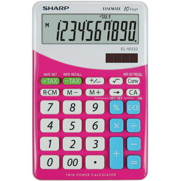 Calculator de birou Sharp calculators Calculator de birou, 10 digits, 149 x 100 x 27 mm, dual power, SHARP EL-M332BBL - gri/roz