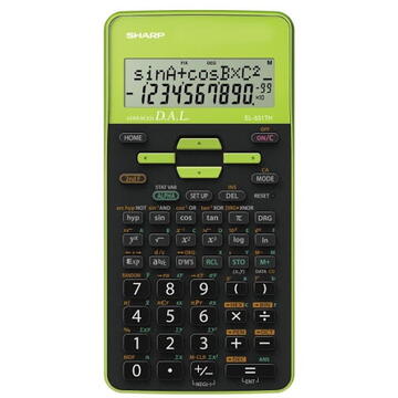 Calculator de birou Sharp calculators Calculator stiintific, 10 digits, 273 functii, 161x80x15mm, dual power, SHARP EL-531THBGR-negru/verd