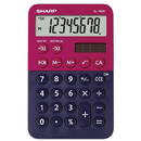 Calculator de birou, 8 digits, 120 x 76 x 23 mm, dual power, SHARP EL-760RBRB - rosu/bleumarin